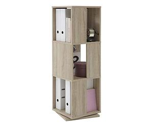FMD Möbel 291-001_ei Tower Etagère Pivotante de Rangement avec 3 Compartiments Chêne