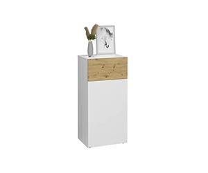 FMD Möbel Belm 2 Commode en Bois Blanc Brillant chêne Artisan rectangulaire