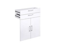 FMD Möbel CALVIA 13 2 tiroirs 2 Portes en Bois Blanc Brillant rectangulaire