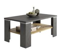 FMD Möbel Table Basse Bastille 100x60 avec étagère - Anthracite/chêne Vieilli