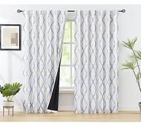 FMFUNCTEX MHBO Rideaux en Carreaux marocains 213,4 cm Jaune