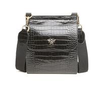 FMG Alice Wheeler Sac à bandoulière en cuir vegan Motif abeille, Noir/croco, One Size