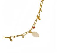 FMIYJUN Collier avec pendentif en perles de pierre 40 cm de longueur/extension de 5 cm pour un usage quotidien ou une fête
