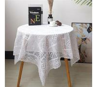 FMIYJUN Nappe en dentelle blanche tissée à la main, nappes rectangulaires, dentelle vintage, faites à la main, en coton, nappes de table pour mariage, fête, maison, anniversaire, décoration de cuisine