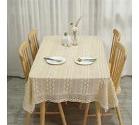 FMIYJUN Napperons rectangulaires en Coton Beige Vintage en Dentelle pour Cuisine, Banquet, Salle à Manger, décorations de Mariage