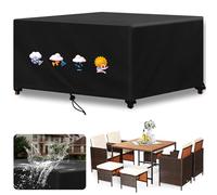 FMJTXD Housse Salon de Jardin Exterieur Imperméable, Tissu Oxford 420D Housse Table de Jardin, Bâche de Protection pour Meubles Jardin et Hivernage Meubles, Résistance au Vent (290x100x90cm)