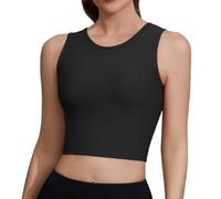 FMLQYZ Soutien Gorge de Sport Femme sans Armature Brassière Sport Femme Fitness Yoga Débardeur avec Coussinets Amovibles Noir XL