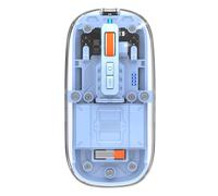 FMOUSE Souris sans fil fine et moderne - Coque magnétique - 3 modes (double Bluetooth + USB), commutateur DPI et bureau One-Touch - Pour MacBook/PC/iPad/ordinateur portable (Bleu)