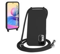 FMPCUON Coque Compatible avec Xiaomi Redmi Note 10 5G,Collier pour Étui Colliers de cellulaire Corde Silicone avec Cordon Antichoc Réglable Case TPU Bumper pour Xiaomi Redmi Note 10 5G (Noir)
