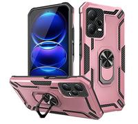FMPCUON Coque Compatible pour Oppo Reno7 Lite/Reno7 Z 5G/Reno8 Z,Housse TPU+PC Silicone Rotation 360° Aimant Anneau Support Double Défense Protection Etui,Rose