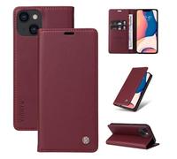 FMPCUON Coque pour Huawei P8 Lite 2017/Honor 8 Lite Etui RFID Protection Housse en Premium Cuir Pochette Portefeuille Rabat Clapet Case Porte Carte Magnétique Étui pour,Rouge foncé