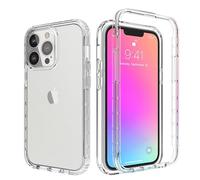 FMPCUON Coque pour iPhone 15 Pro Max Etui, avec 2 Protecteur D'écran Coque Transparent Silicone TPU Case Intégral 360 Degres Full Body Protection Coque Housse pour iPhone 15 Pro Max, Transparent