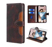FMPCUON Coque pour Motorola Moto G53 5G/G13 4G/G23 4G,Housse Portefeuille Motorola Moto G53 5G/G13 4G/G23 4G,Wallet Étui en Cuir Flip Case Premium Protection Cover + Verre trempé * 2,Brun