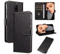 FMPCUON Coque pour OnePlus 6 Etui RFID Protection Housse en Premium Cuir Pochette Portefeuille Rabat Clapet Case Porte Carte Magnétique Étui pour OnePlus 6 - Noir