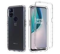 FMPCUON Coque pour OnePlus Nord N10 5G Etui, avec 2 Protecteur D'écran Coque Transparent Silicone TPU Case Intégral 360 Degres Full Body Protection Coque Housse pour OnePlus Nord N10 5G, Transparent