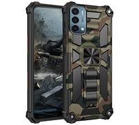 FMPCUON Coque pour OnePlus Nord N200 5G/Oppo A74 5G/A93 5G/A55 4G,Housse de Protection de Qualité Militaire,Etui avec Béquille Améliorée [Support Magnétique] Case Cover pour Oppo A74 5G,Armée Verte