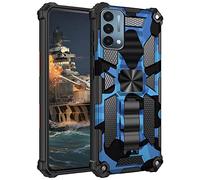 FMPCUON Coque pour OnePlus Nord N200 5G/Oppo A74 5G/A93 5G/A55 4G,Housse de Protection de Qualité Militaire,Etui avec Béquille Améliorée [Support Magnétique] Case Cover pour Oppo A74 5G,Bleu