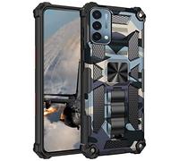 FMPCUON Coque pour OnePlus Nord N200 5G/Oppo A74 5G/A93 5G/A55 4G,Housse de Protection de Qualité Militaire,Etui avec Béquille Améliorée [Support Magnétique] Case Cover pour Oppo A74 5G,Bleu Marine