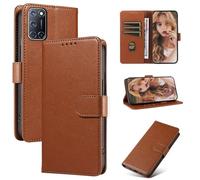 FMPCUON Coque pour Oppo A52/A72/A92 4G Etui RFID Protection Housse en Premium Cuir Pochette Portefeuille Rabat Clapet Case Porte Carte Magnétique Étui pour Oppo A52/A72/A92 4G - Brun