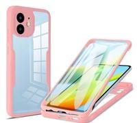 FMPCUON Coque pour Oppo A53S/A53/A32,Antichoc Housse avec Protection écran intégrée 360 degrés Rugged Silicone Liquide Case Bumper Étui pour Oppo A53S/A53/A32,Pink