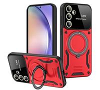 FMPCUON Coque pour Samsung Galaxy A04, Coque Samsung Galaxy A04 Résistant aux Rayures, Antichoc Étui de Militaire Protection, Invisible Support Renforcée Magnétique Coque pour, Rouge