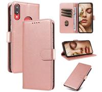 FMPCUON Coque pour Samsung Galaxy A10S/M01S Etui RFID Protection Housse en Premium Cuir Pochette Portefeuille Rabat Clapet Case Porte Carte Magnétique Étui pour Samsung Galaxy A10S/M01S - Or Rose