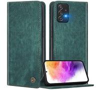 FMPCUON Coque pour Samsung Galaxy A73 5G, Luxe Cuir de Housse Portefeuille Etui Conception Rétro [Fonction Support] Flip Case Compatible avec Samsung Galaxy A73 5G, Vert