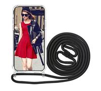 FMPCUON Coque pour Samsung Galaxy S21 Plus avec Cordon de Collier, Housse Etui Transparent pour Samsung Galaxy S21 Plus/ S21 Plus Chaîne Lanière Cover Necklace Case - Ètuis à Bandoulière, Noir