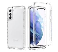FMPCUON Coque pour Samsung Galaxy S21 Plus Etui, avec 2 Protecteur D'écran Coque Transparent Silicone TPU Case Intégral 360 Degres Full Body Protection Coque Housse pour Galaxy S21 Plus, Transparent