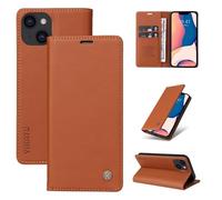 FMPCUON Coque pour Samsung Galaxy S23 Ultra Etui RFID Protection Housse en Premium Cuir Pochette Portefeuille Rabat Clapet Case Porte Carte Magnétique Étui pour Samsung Galaxy S23 Ultra,Jaune Brun