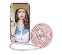 FMPCUON Coque pour Samsung Galaxy S8 avec Cordon de Collier, Housse Etui Transparent pour Samsung Galaxy S8 Chaîne Lanière Cover Necklace Case - Ètuis à Bandoulière, Or Rose