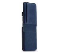 FMPCUON Coque pour Samsung Galaxy Z Flip4,Flip Case Pochette Fermeture Magnétique avec Fente pour Carte,Bleu