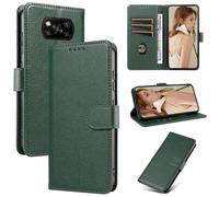 FMPCUON Coque pour Xiaomi Poco X3/Poco NFC/Poco Pro Etui RFID Protection Housse en Premium Cuir Pochette Portefeuille Rabat Clapet Case Porte Carte Magnétique Étui pour - Vert