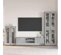 FMPGJLYH Ensemble meuble TV Florin avec buffet et meuble haut en béton | Aspect moderne, beaucoup d'espace de rangement, tiroirs et portes d'armoire