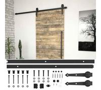FMPGJLYH Kit de ferrures pour porte coulissante - 200 cm - Système de rail | Système coulissant robuste, pour portes en bois de 70 à 100 cm, silencieux et facile à manipuler