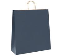 FMPGJLYH Lot de 250 sacs cadeaux en papier kraft bleu | Durable et recyclable, matériau robuste de 120 g/m², avec poignées de corde en papier solides