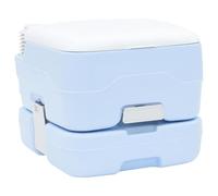 FMPGJLYH Toilettes de camping portables Bleu/blanc | Polyéthylène robuste, pompe à soufflet incluse, max. Charge maximale : 200 kg