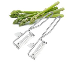 FMprofessional 22250.0 Lot de 2 éplucheurs, Acier, Argent, NC