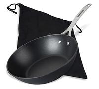 FMprofessional Force Wok en fonte 28 cm - Poêle avec revêtement antiadhésif de qualité supérieure - Convient à tous les types de feux (y compris l'induction) - Environ 29 x 49,3 x 11 cm