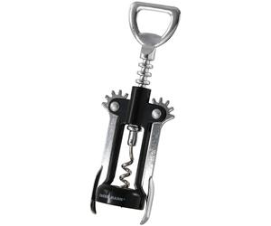 FMprofessional Levier Tire-Bouchon, Acier Inoxydable, Noir, Acier Inoxydable, Noir, 23 x 12 x 4 cm