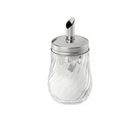 FMprofessional Sucrier 160ml Fleurette, Bec Verseur en Verre, Sucrier pour Dosage Facile, Arroseur pour Différentes Occasions, Verseur de Haute Qualité (Couleur : Argent) Quantité: 1 Pièce