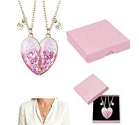FMPXYYA Amitié Pendentif Collier Ensemble Meilleurs Amis BFF Collier Coeur Amitié, Cadeau d'anniversaire Idéal pour Meilleures Amies, Ensemble de Colliers S urs Symbole d'Amitié et de Complice