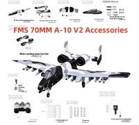 Fms 70mm A-10 V2 ensemble complet d'accessoires comprenant fusélisation, ailes principales, queue verticale, queue plate, assemblage de train d'atterrissage, fuselage