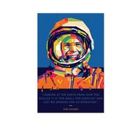 FMSKY Yuri Alekseyevich Gagarine Impression sur toile pour chambre à coucher, bureau, chambre, cadeau, sans cadre, 60 x 90 cm