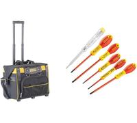 Fmst1-80148 Gamme Fatmax Sac À Outils Avec Roulettes - 50 X 36x 41cm - Large Capacité -Multiples Poches & Fatmax 0-65-443 Jeu De 6 Tournevis Isolés 1000v - Gamme Fatmax - Fabriqué - Jack Daniels
