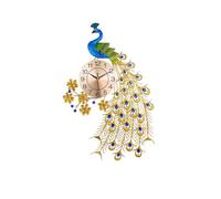 FMTAD Grande Horloge Murale Paon pour décoration de Salon, Horloge Murale décorative du Milieu du siècle avec Grand Paon sans tic-tac, Horloge de Luxe silencieuse pour Salle à Manger, Chambre à