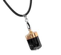 FmtwPhn Collier en cristal brut pour femme - Collier élégant avec pendentif en cristal - Bijou en cristal élégant et unique - Collier en cristal fait à la main avec cordon pour le quotidien, Siehe