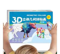 FmtwPhn Kit de Collage pour,Jeu éducatif interactif en Papier découpage géométrique - Activité Manuelle pour | pour garçons Filles Maternelle école Anniversaire Noël fête