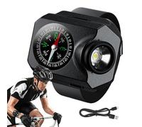 FmtwPhn Lampe de poche pour poignet, mains avec fonction boussole - Lampe de poche rechargeable, 5 variations, étanche pour le cyclisme, la course à pied, le camping