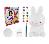 FmtwPhn Lampe Lapin à Peindre Soi-Même - Mignonne Lapin Lumière Nuit Artistique - Décoration Lumineuse Mignonne Anniversaire Pâques Halloween Noël Ados Famille